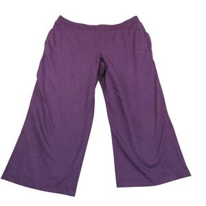 Athletic Works Womens 2X Plum Purple Cropped Lounge Pants AW353627X Plus Size